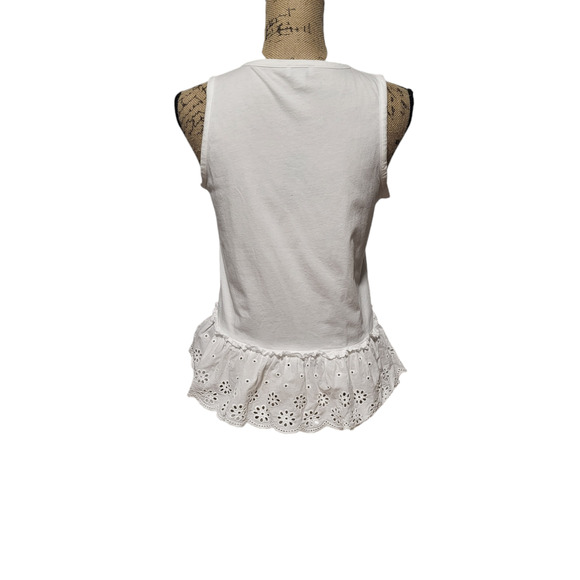 J.Crew white peplum sleeveless crew neck top, size xs - Picture 2 of 4